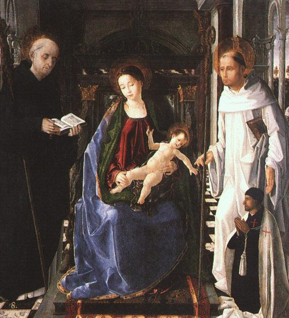 Pablo de San Leocadio The Virgin with a Knight of Montesa oil painting image